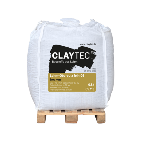 ClayTec Vályog fedővakolat finomszemcsés 06, 800 Kg-os BigBag
