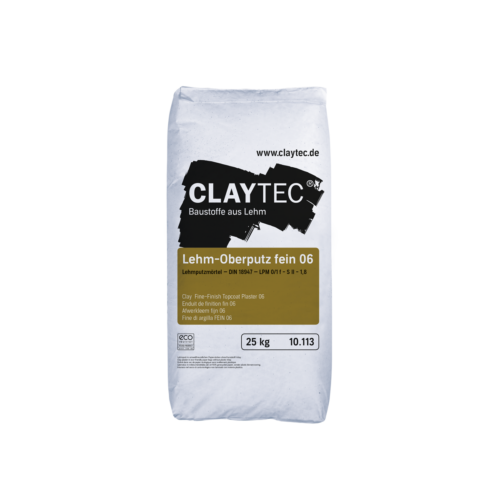 ClayTec Vályog 06 os finomszemcsés fedővakolat, 25 Kg-os zsák