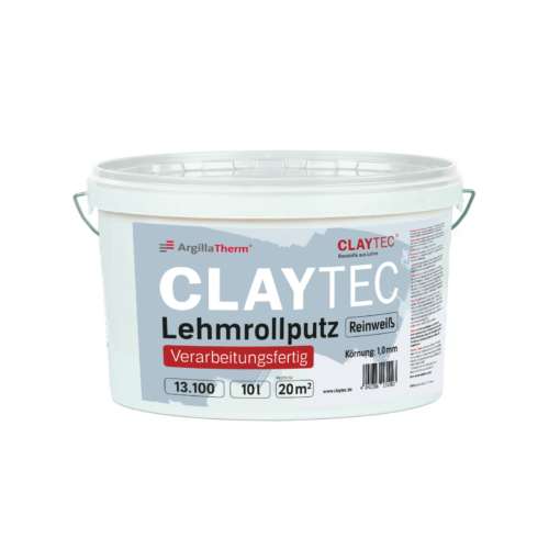 CLAYTEC Rollputz kenhető-, szemcsés vályogvakolat - 10 l - fehér